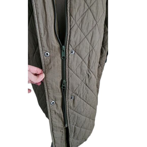 L.L. Bean Women's Bean Cozy Warm Thermore Quilted Coat Khaki Green Size XL - Picture 4 of 12